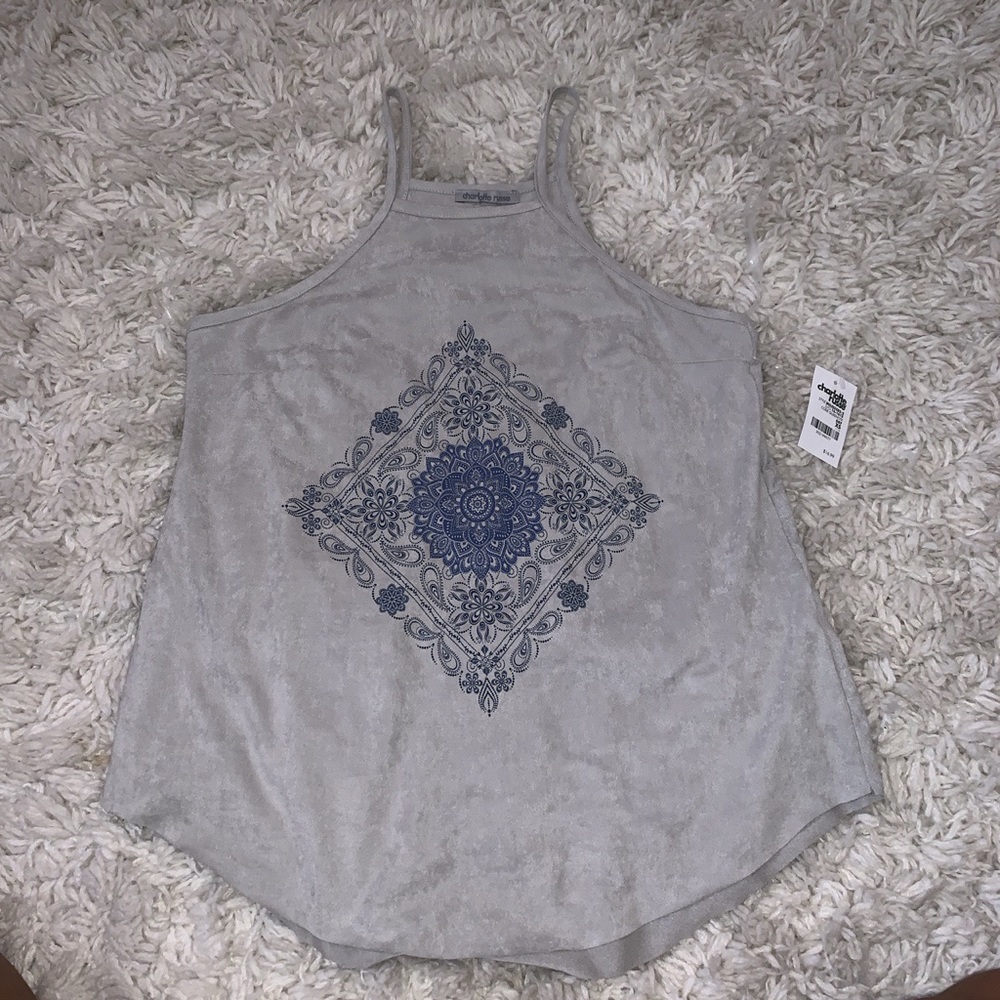 Velvet grey and blue top